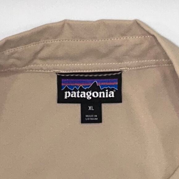 Patagonia Long Sleeve Self Guided Hike Shirt X-Large Tan Vented Ripstop - Picture 5 of 11